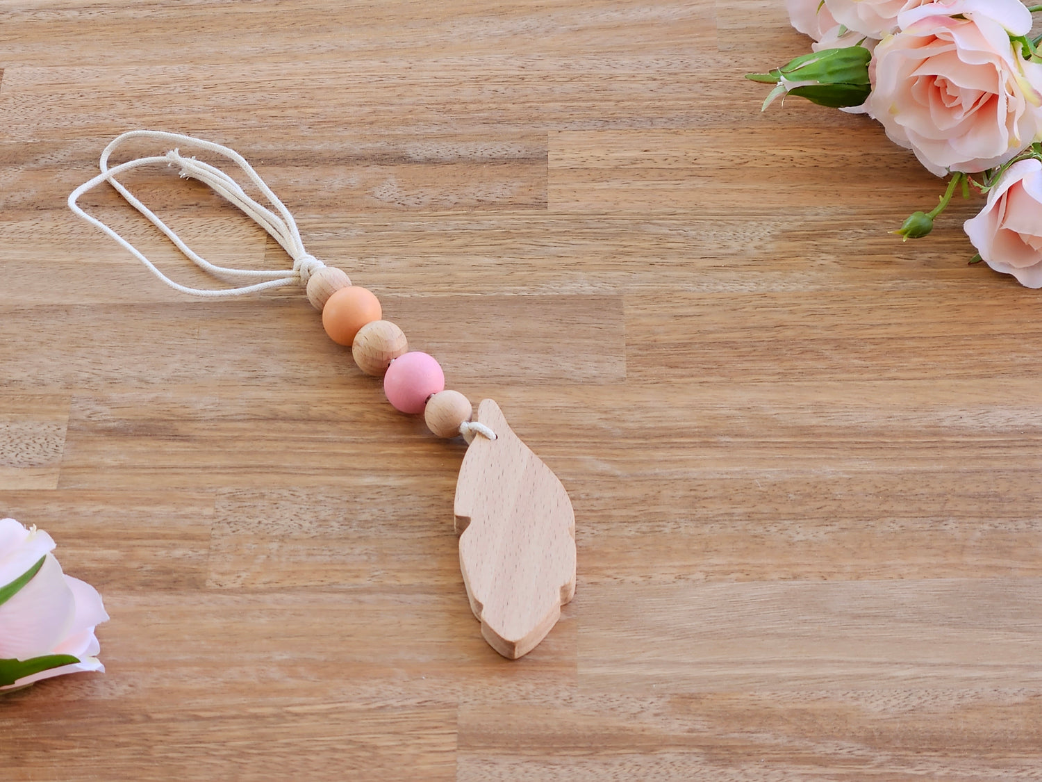 Beaded leaf hanging toy