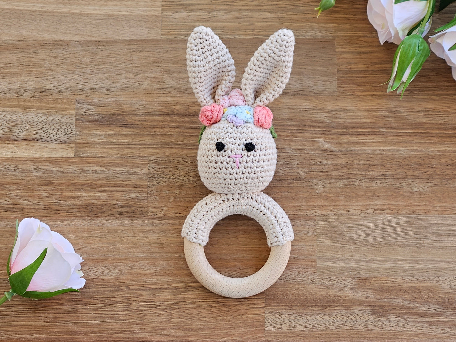 Flower girl rabbit rattle