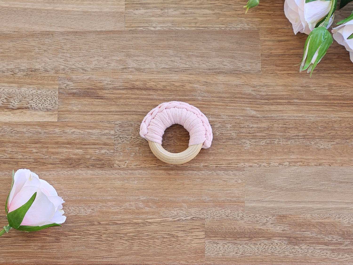 Pink Beechwood Teether ring