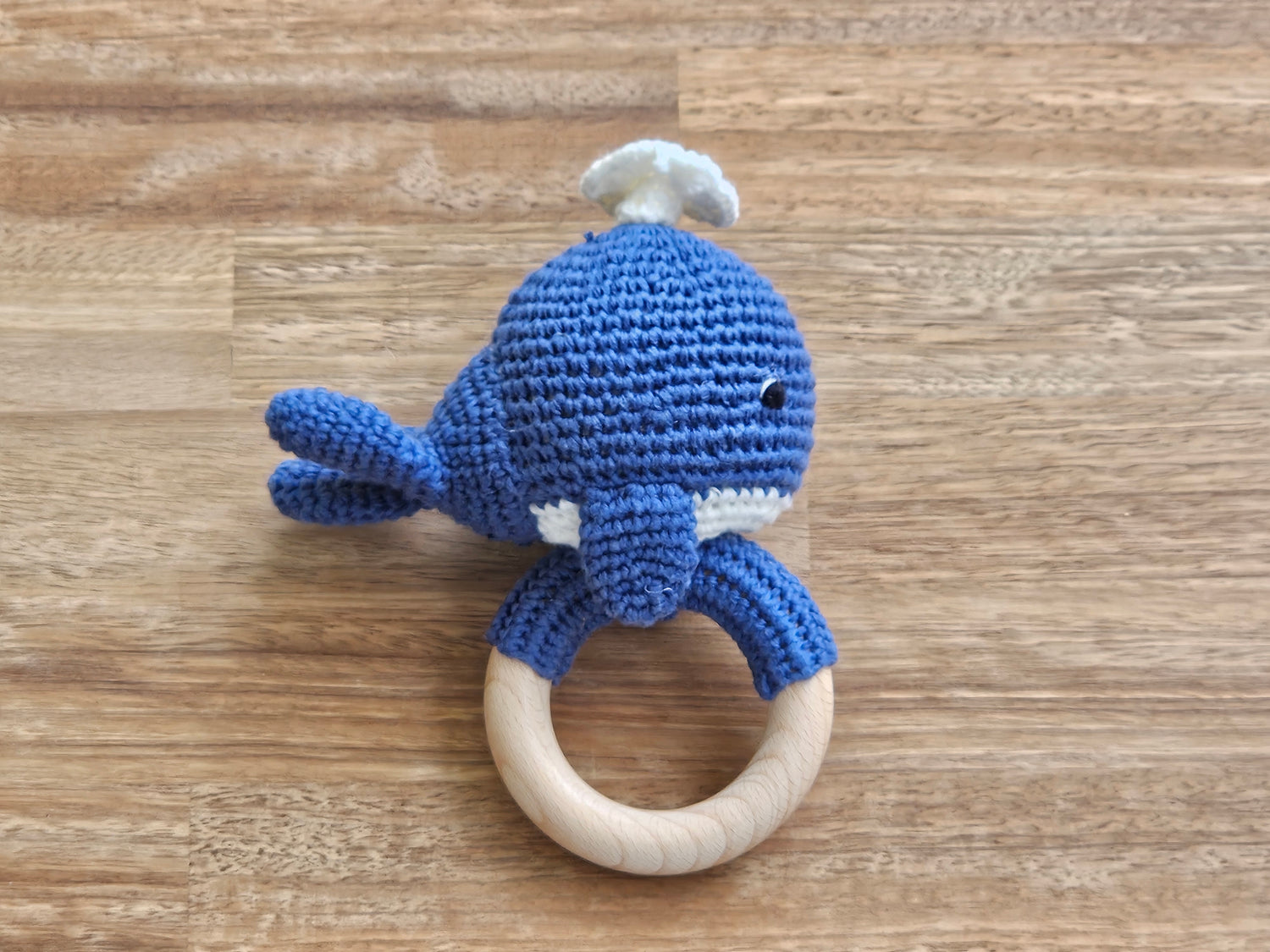 Crocheted whale rattle