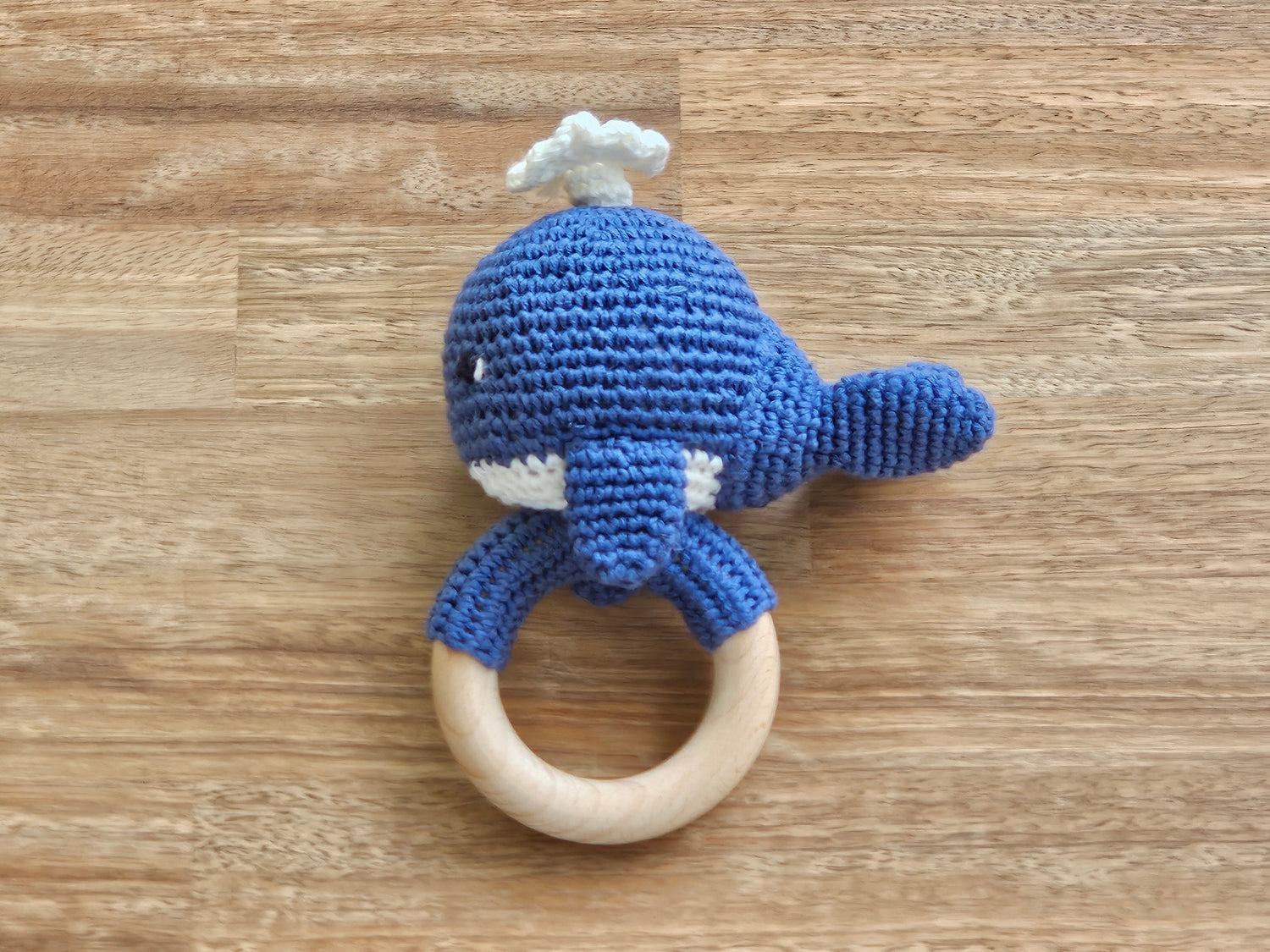 Crocheted whale rattle