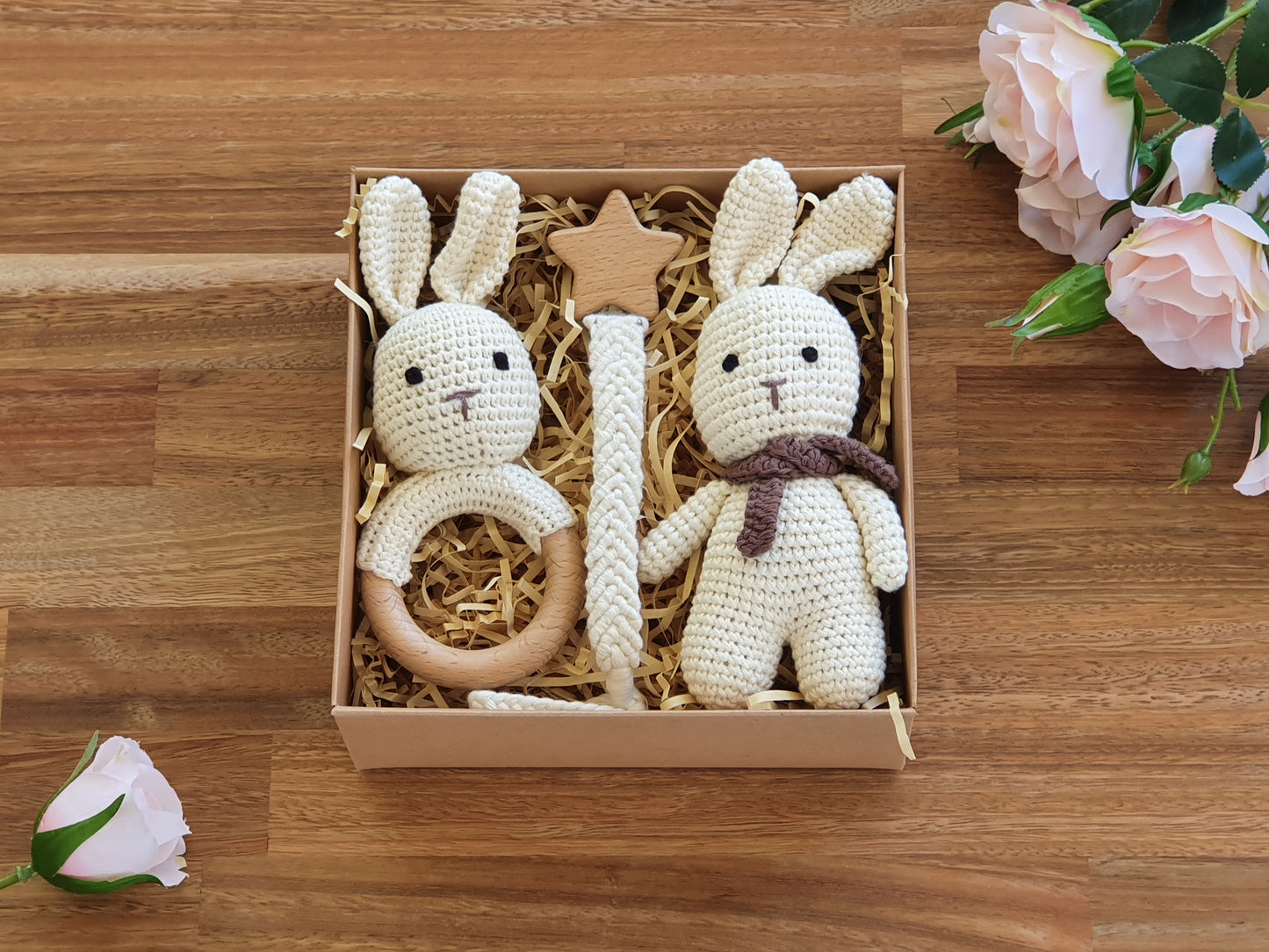 BABY GIFT BOX - Gender  Neutral Bunny Gift Set with Pacifier